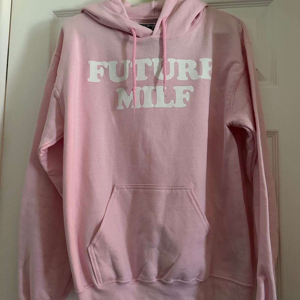 NWT Danny Duncan “Future Milf” pink hoodie